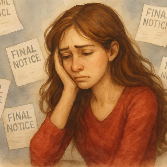 woman suffering from financial abuse