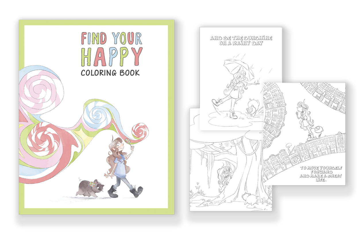 Happiness Books Bundle - Find Your Happy Book and Coloring Book