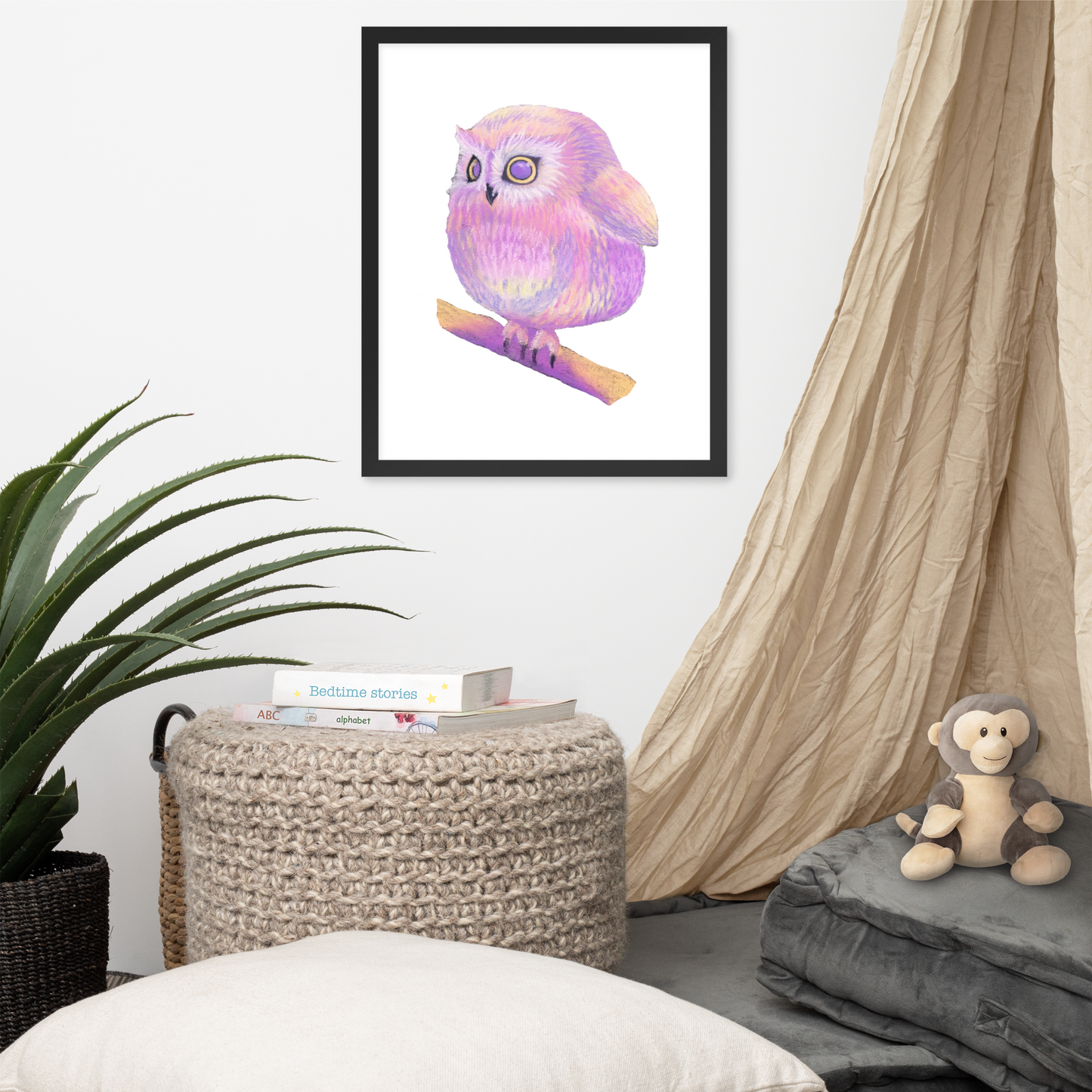 Baby Chonky Owl Framed Poster