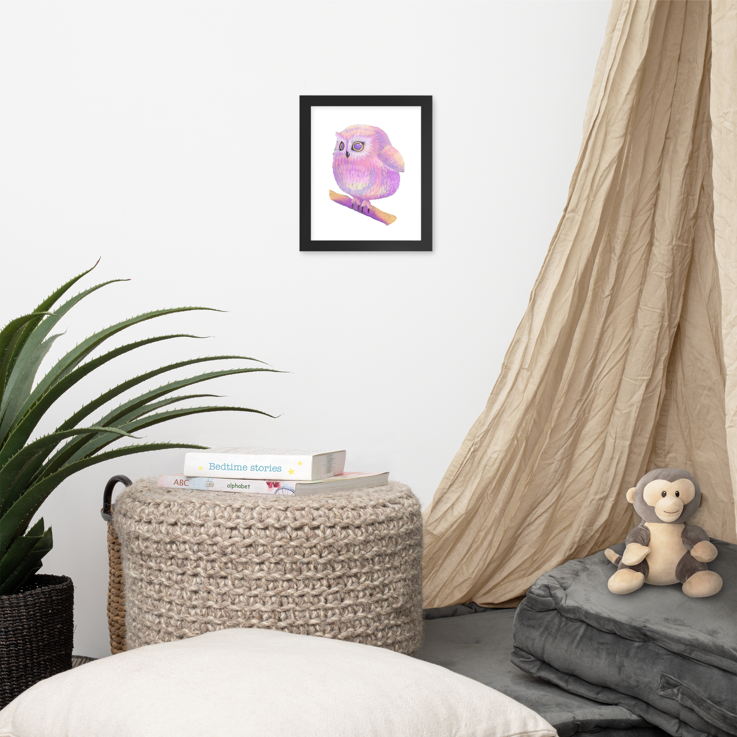 Baby Chonky Owl Framed Poster