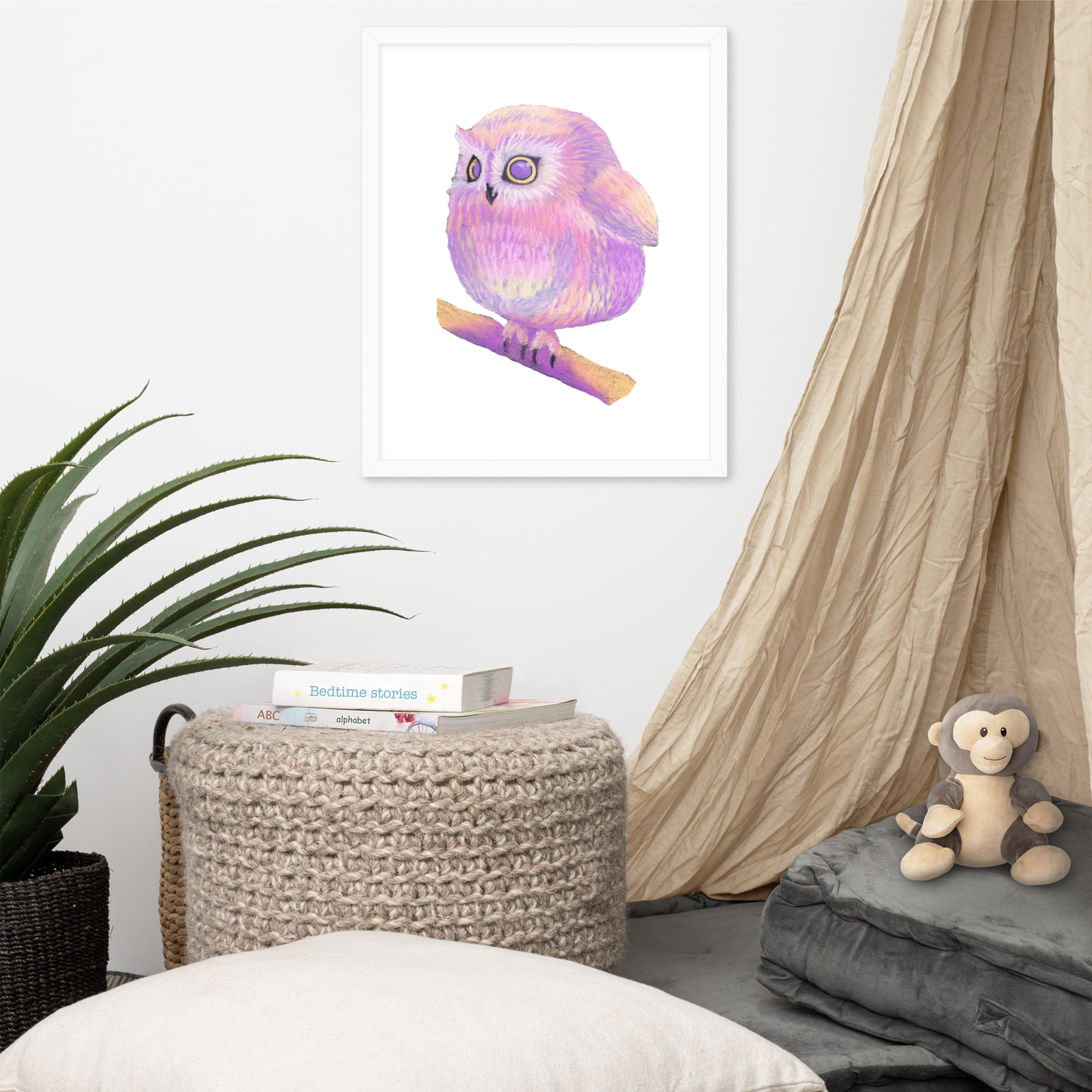Baby Chonky Owl Framed Poster