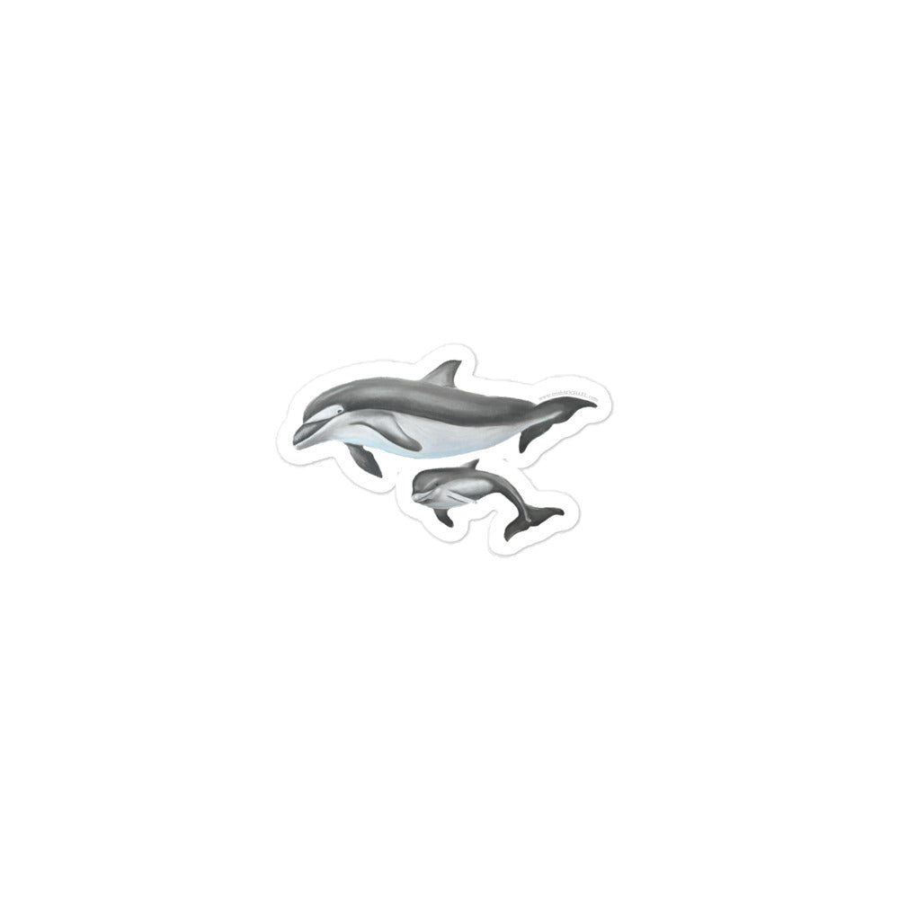 Mamma and Baby Dolphin Bubble-free sticker