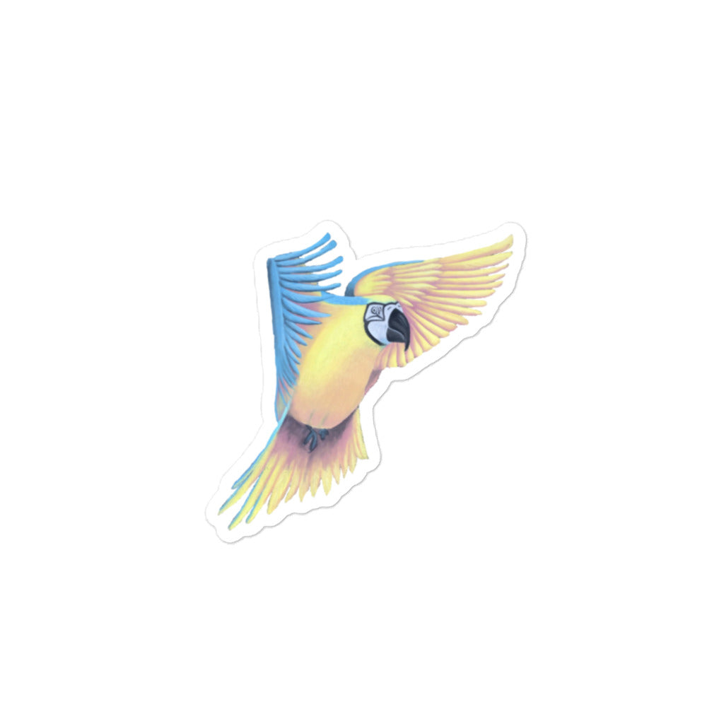 Blue Macaw Bubble-free sticker