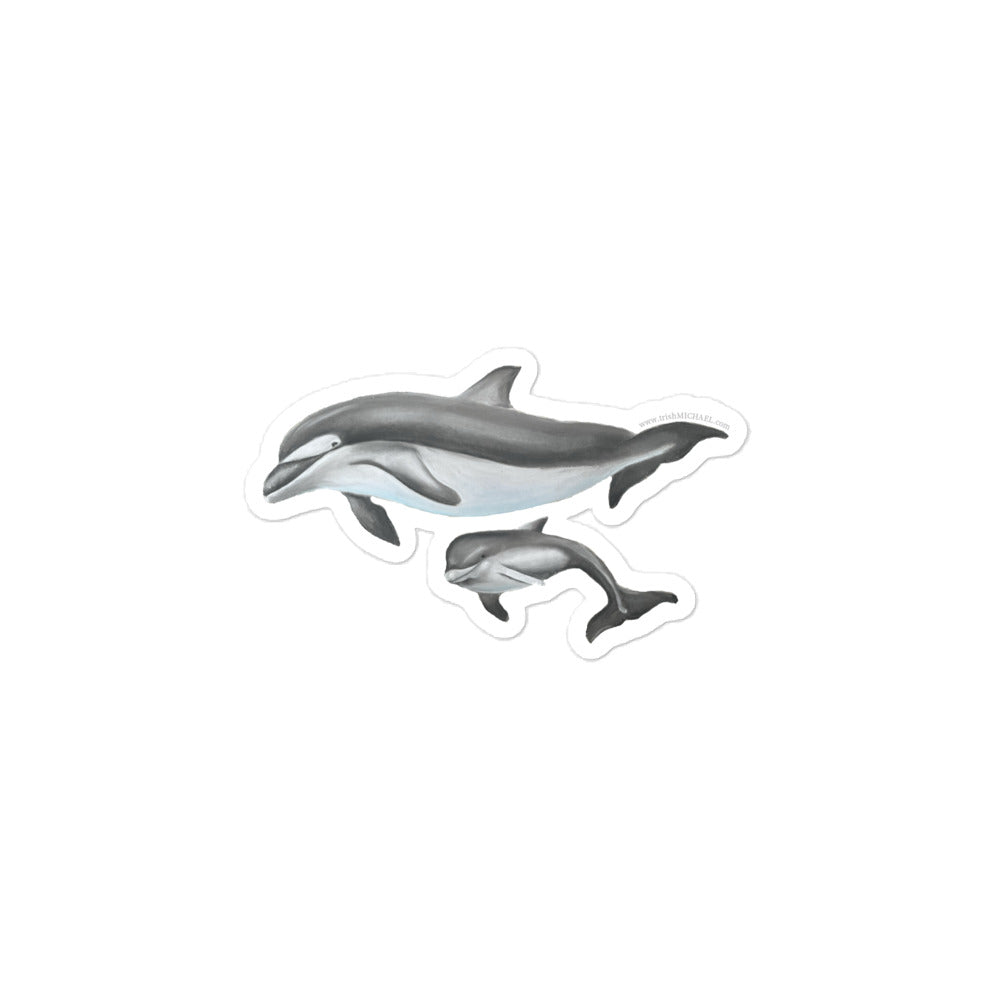 Mamma and Baby Dolphin Bubble-free sticker