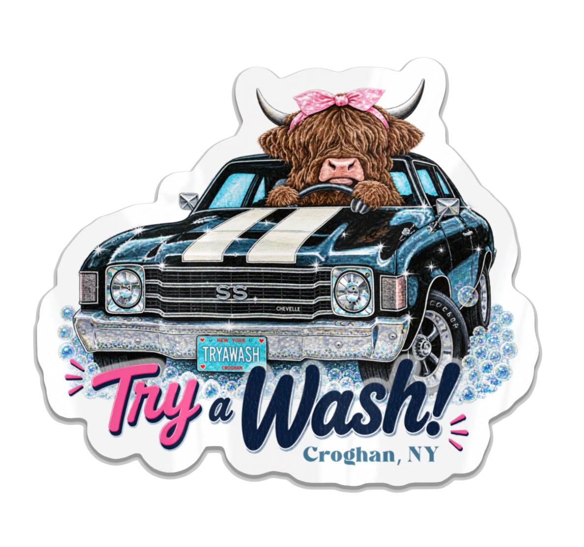 Lucy Moo™ Vinyl Die-Cut Sticker — 4" × 3"