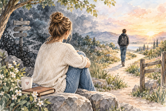 Watercolor illustration representing the grief, boundaries, hope, and complicated love experienced by a parent of an alienated child.