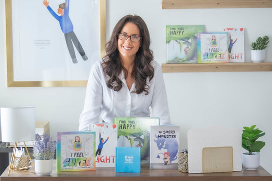 trish MICHAEL with her line of Trauma-informed children’s books for kids healing from narcissistic abuse