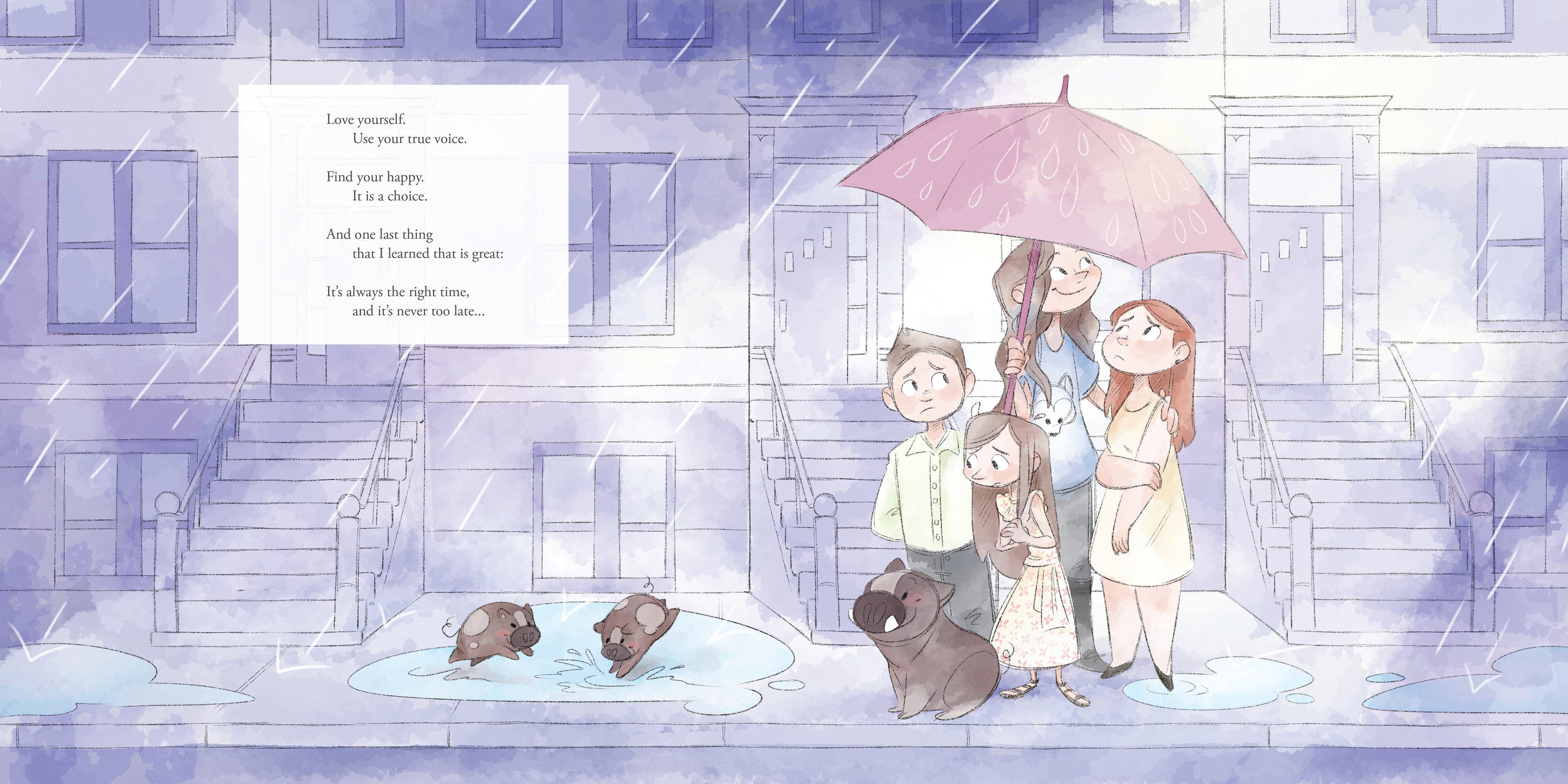 page showing calming affirmations for kids