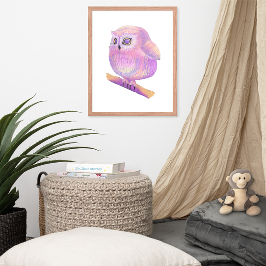 Baby Chonky Owl Framed Poster