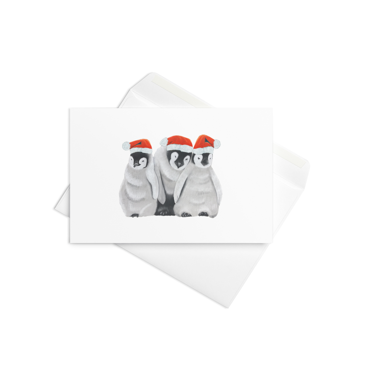 Adorable Baby Santa Penguin Trio Greeting card