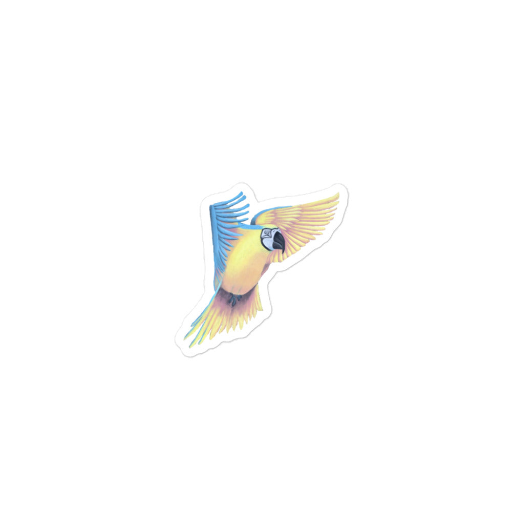 Blue Macaw Bubble-free sticker