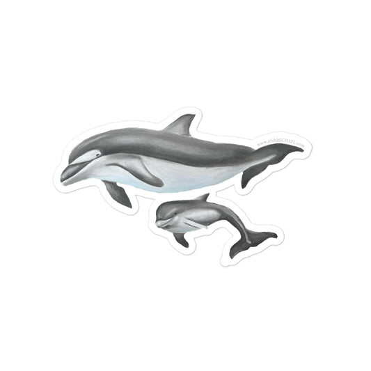 Mamma and Baby Dolphin Bubble-free sticker