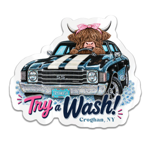 Lucy Moo™ Vinyl Die-Cut Sticker — 4" × 3"