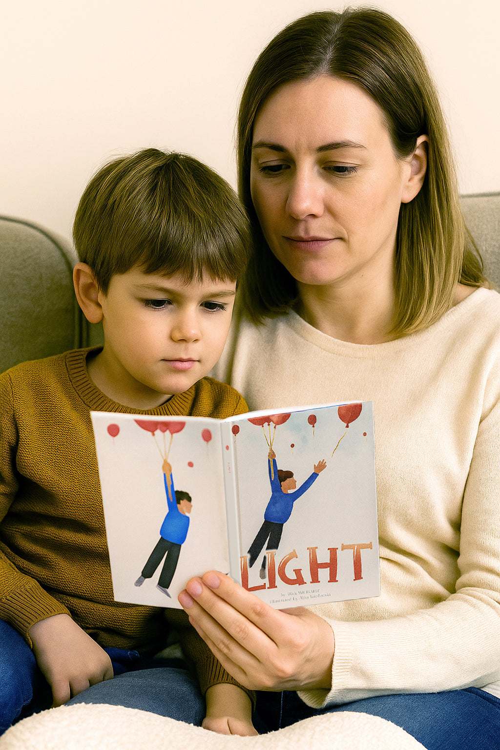 mom and son reading powerful book about boundaries