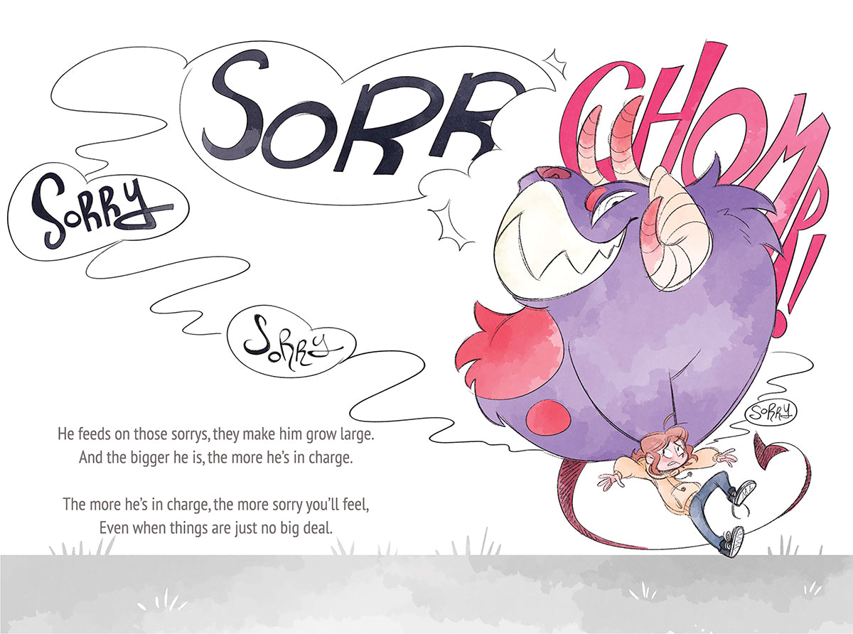 page from The Sorry Monster a book that helps kids stop saying sorry too much